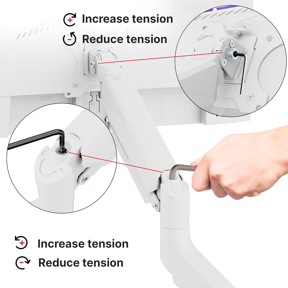 Pixio PS2D White Ultrawide Heavy-Duty Premium Dual Monitor Arm Stand Desk Mou...