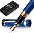 Wordsworth & Black Primori Fountain Pen Set; Fine Nib, Gift Case, 24 Ink