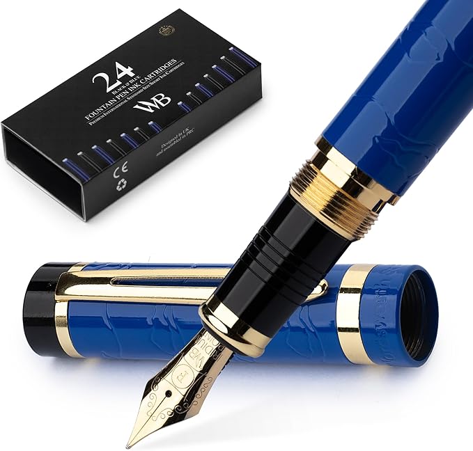 Wordsworth & Black Primori Fountain Pen Set; Fine Nib, Gift Case, 24 Ink by WordsworthBlack