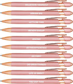 10pcs Inspirational Quotes Rose Gold Pens Set Fashion Design Novelty Pens Funny by Unknown