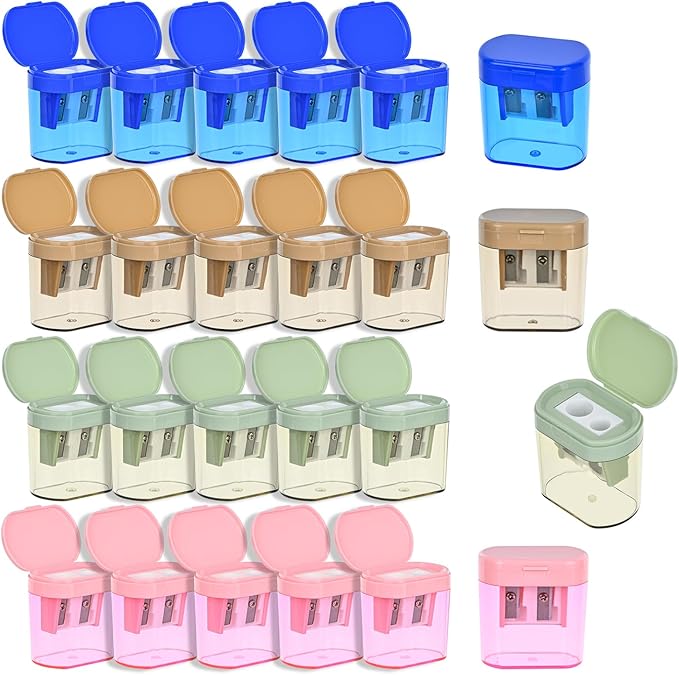 Small Pencil Sharpener for Kids, BOPART 24pcs Colored Pencil Sharpeners Manual by BOPART-ENJOYYOURLIFEALWAYSBYYOURSIDE