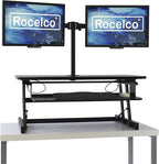 Rocelco 37.5" Deluxe Height Adjustable Standing Desk Converter - Image 7