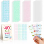NUOBESTY 40Pcs Washi Cards Tape Sample Board, Portable Washi Tape Organizer Cards for Scrapbooking, Journaling, Planner Storage, Travel Journal, Craft Room, Office and School Use