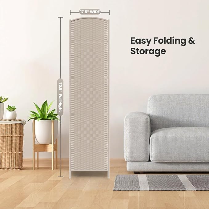 Cocosica 8 Panel Room Divider, 6Ft Folding Privacy Screen, Tall - Image 7