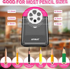 AFMAT PSX2 Electric Pencil Sharpener Heavy Duty, 6 Holes, Auto Stop Pencil - Image 2