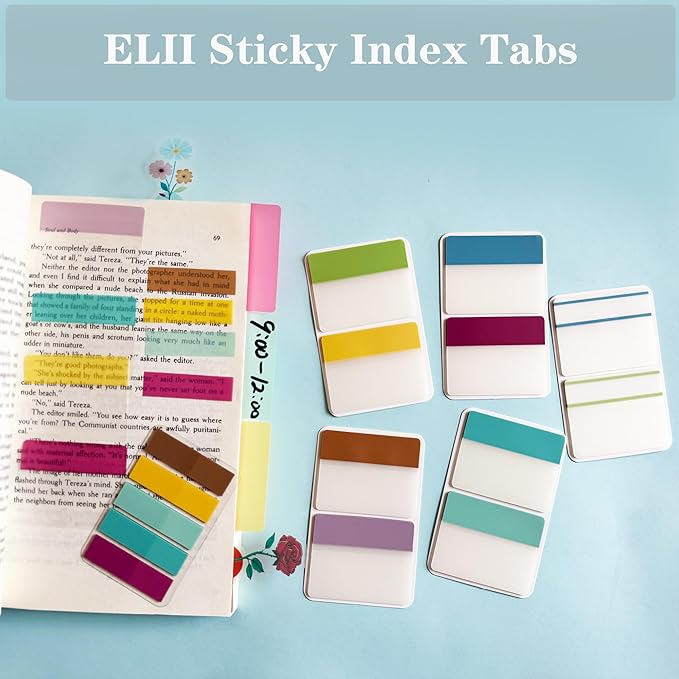 ELII 500 PCS Sticky Index Tabs 2 Inch Book Tabs - Image 7
