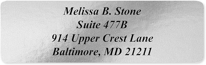 Silver Foil Personalized Return Address Labels Without Dispenser - Image 5