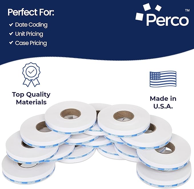 Perco Blue Reverse Print on White Grocery Labels to fit Monarch 1110 Price Gun - Image 4