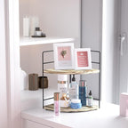 ZGO 2-Tier Bathroom Counter Organizer, Corner and Makeup Organizer - Image 2