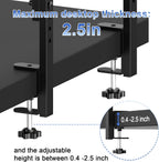 spacrea 2 tier clamp on desk shelf showing dimensions
