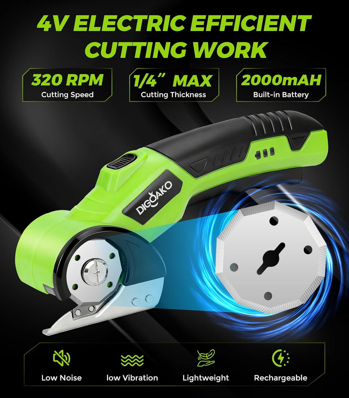Cardboard Cutter - Cordless Electric Scissors, 4V Rechargeable Electric Box C...