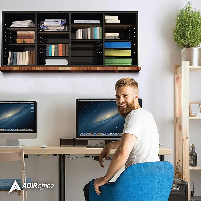 AdirOffice Wooden Adjustable Literature Organizer, 24 Compartment Office Mailbox - Image 5