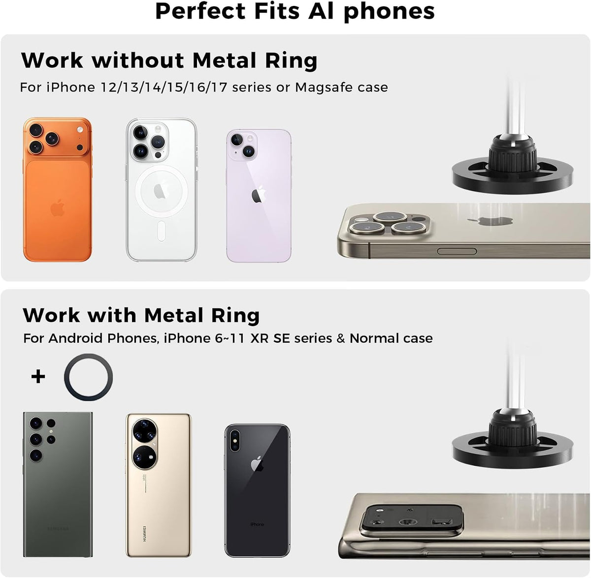 Floor Magnetic Bed Phone Holder for Laying Down, Bedside Stand for Kindle