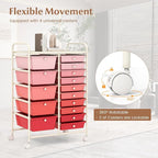 DORTALA 15-Drawer Rolling Storage Cart - Image 6