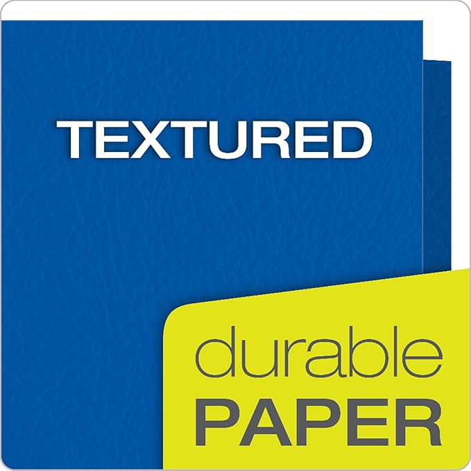 Oxford Twin-Pocket Folders, Textured Paper, Letter Size, Royal Blue, Holds 100 - Image 4