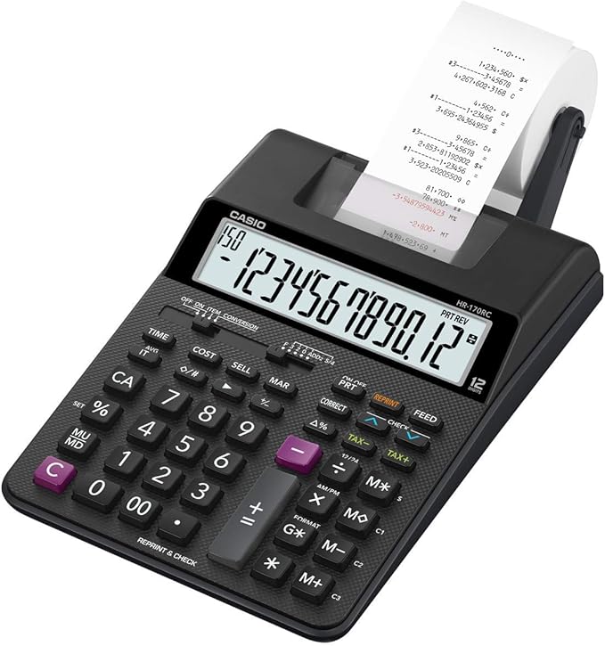 Casio HR-170RC Plus – Mini Desktop Printing Calculator | Check & Correct - Image 3