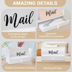 Two-Layer Solid Wooden Mail Storage Organizer Holder - Image 3