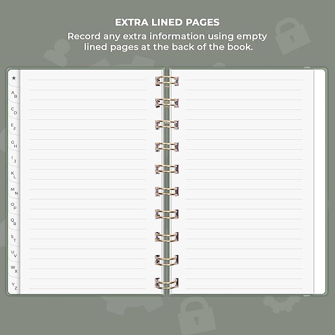 Clever Fox Password Book Spiral – Mini Internet Address & Password Organizer - Image 6