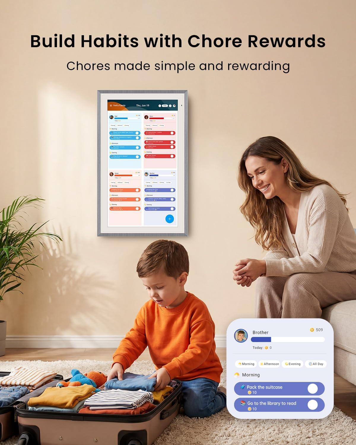Apolosign 27-inch Digital Calendar & Smart Family Wall Planner, No Subscr...