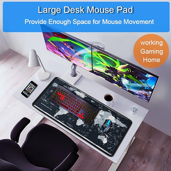 Large Gaming Mouse Pad with Stitched Edges, 31.5x15.7 in Extended Computer - Image 6