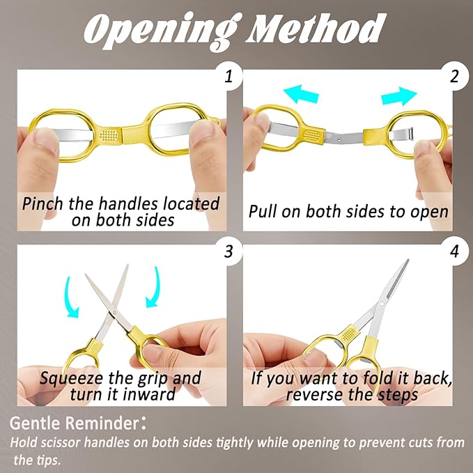 2 PCS Stainless Steel Mini Folding Scissors, Safety Pocket-Sized Multipurpose - Image 4