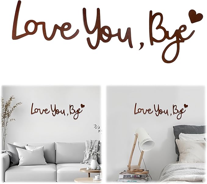 Home Decor Brown Love You Bye Wood Sign Boho Decor Wall Decor Express Love and by BADAO