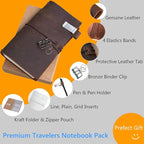 newestor Refillable Leather Journal Travelers Notebook - Image 2