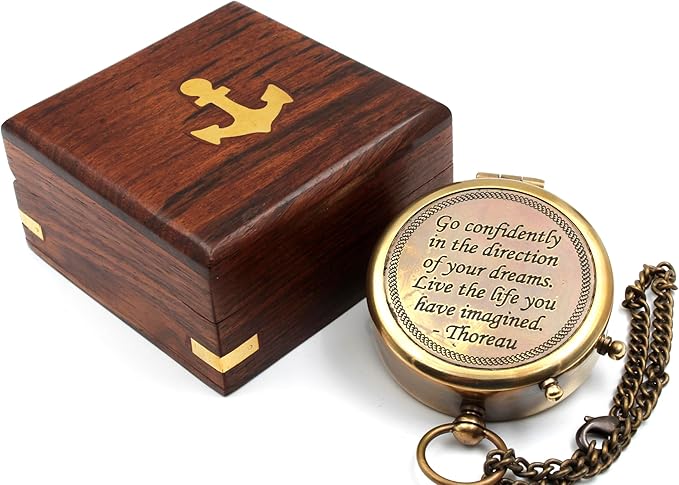 Be Strong and Courageous, Do Not Be Afraid Brass Engraved Compass - Image 8
