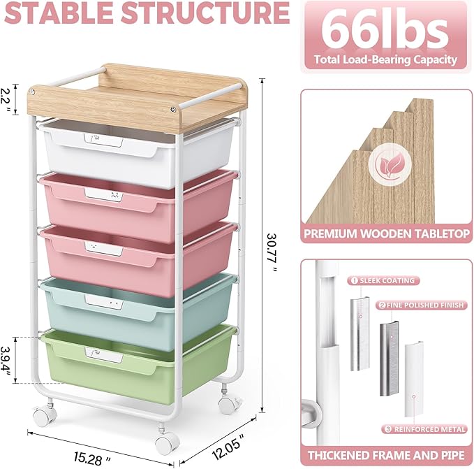 Rolling Storage Utility Cart - Image 3