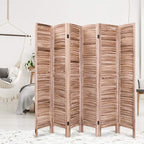 Giantex 6 Panel Wood Room Divider, 5.6 Ft Tall Folding Freestanding Partition - Image 2