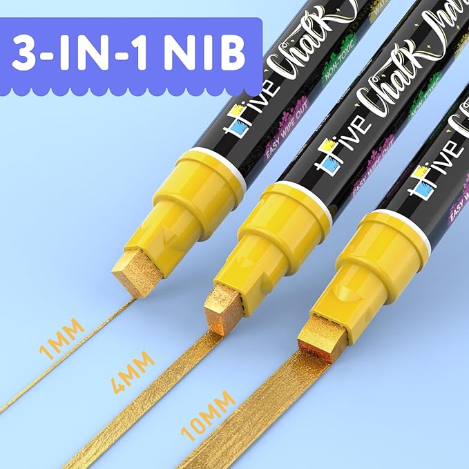 TFIVE Metallic Gold Liquid Chalk Markers - Image 3