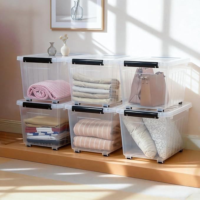 Citylife 54 QT Clear Plastic Storage Bins - Image 3