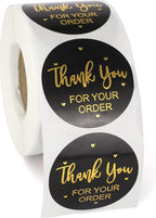 Lpraer 500Pcs 1.5" Thank You for Your Order Stickers Roll Retro Adhesive Thank You Label for Packaging,Small Business,Envelopes,Cards,Letters,Boxes