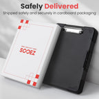 Sooez Toughest Clipboard with Storage, Internal Pen Pouch Included, Letter/ A4 Size, Shockproof Heavy Duty Plastic Clip Boards 8.5x11”, High Capacity Clipboards Box Case for Contractor Trucker Driver