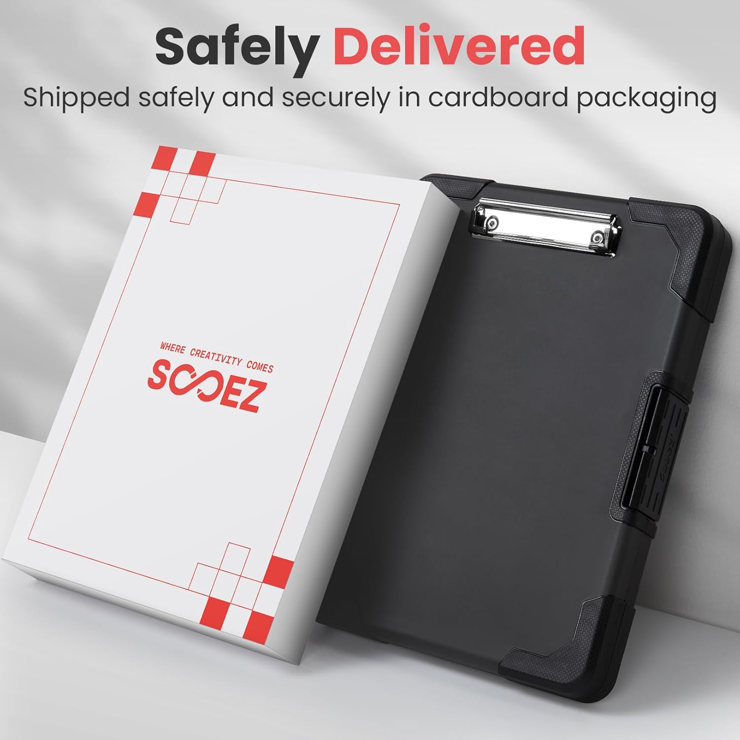 Sooez Toughest Clipboard with Storage, Internal Pen Pouch Included, Letter/ A4 Size, Shockproof Heavy Duty Plastic Clip Boards 8.5x11”, High Capacity Clipboards Box Case for Contractor Trucker Driver