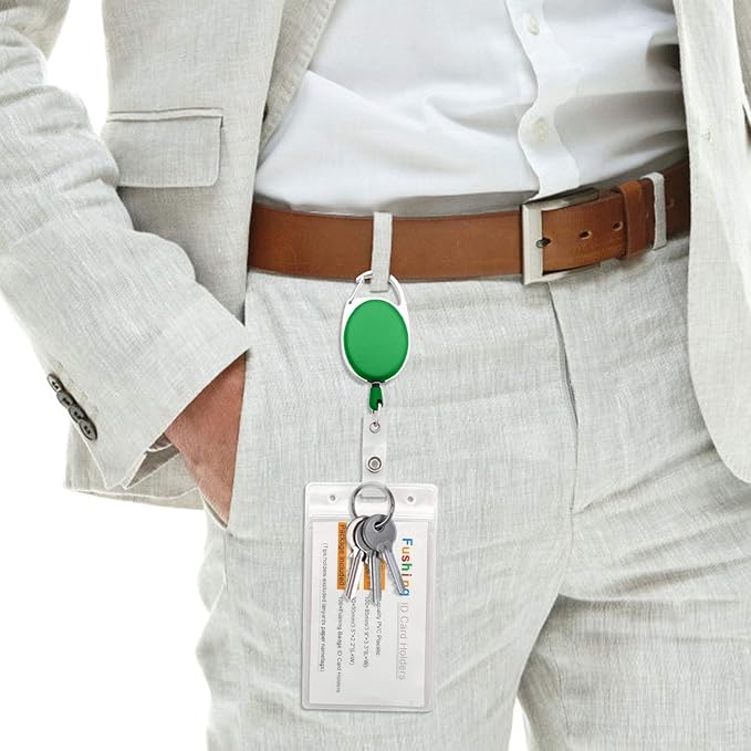 Fushing 20Pcs Retractable ID Badge Holders ID Badge Reels - Image 5