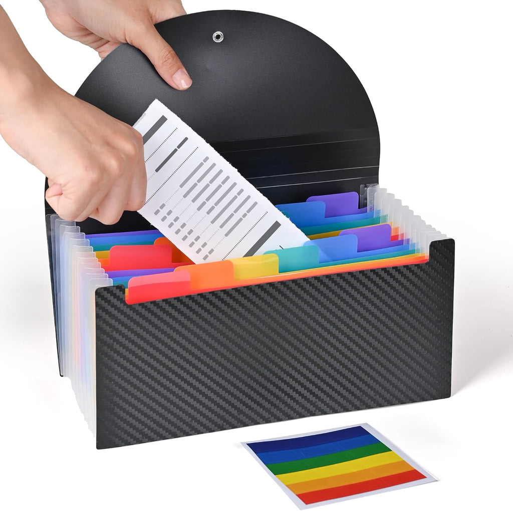 Cesil Accordion File Organizer, 13 Pocket Expanding File Folder | 10.2"x5.1" Small Receipt Organizer for Business, Coupon Document Holder, Portable Folder Organizer for Home Office School