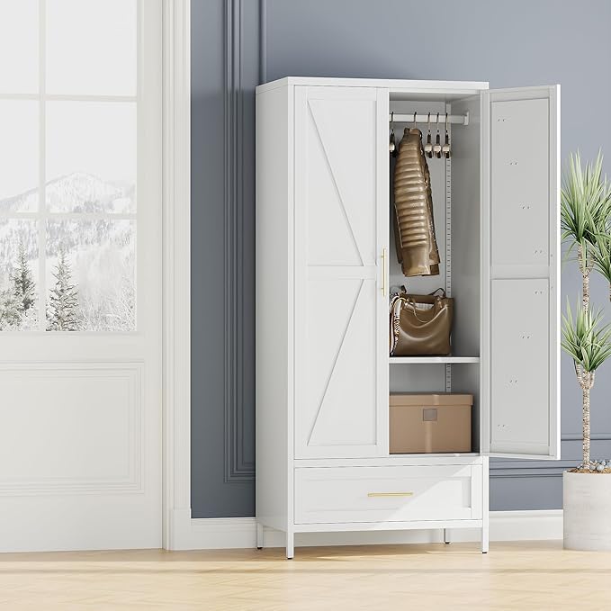 SUPEER Metal Wardrobe Cabinet by SUPEER