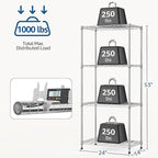 M MZG 1000 lbs 4Tier Shelf Metal Storage Shelves Wire Rack Closet Organizers - Image 3