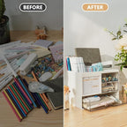 QIYVLOS Desk Organizer with 3 Drawer, Desk Organizers and Storage with 8 - Image 3