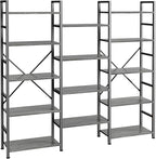 SUPERJARE Triple 5 Tier Bookshelf, Bookcase by SUPERJARE