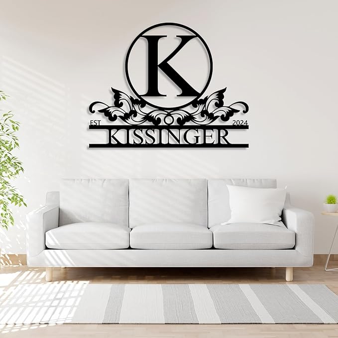 Personalized Metal Signs | Metal Name Sign | Split Letter Monogram | Home Decor - Image 2