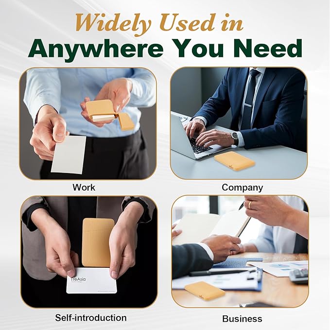 Yookin Wood Business Card Holder Wooden Magnetic Business Card Case Portable - Image 6