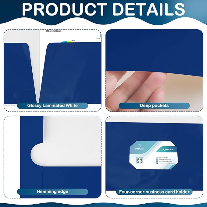 Yeaqee 125 Pack 2 Pockets Glossy Laminated Paper Folder First Day of School - Image 3