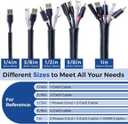 YCLYC 33ft 1/2inch Cable Management, Cable Sleeve Wire Wrap, Cord Wrap - Image 4