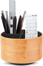 Hennaja Round Leather Art Supply Organizer, Remote Control Holder, 360 Degree by Hennaja