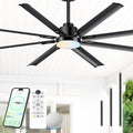 72" aluminum outdoor ceiling fan with light, industrial-grade, main product view