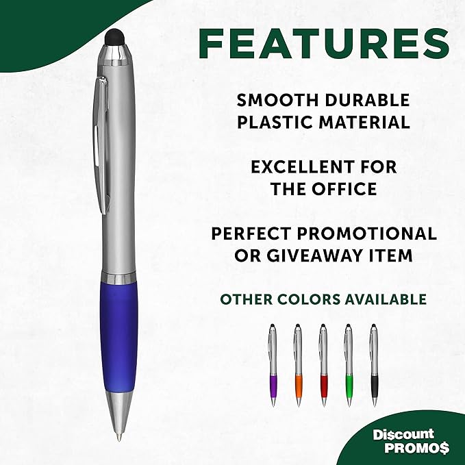 DISCOUNT PROMOS Stylus Ballpoint Pens Set of 10, Bulk Pack - Image 2