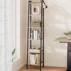 Hzuaneri Ladder Shelf, Bookshelf Bookcase, Freestanding Corner Storage Shelve by Hzuaneri