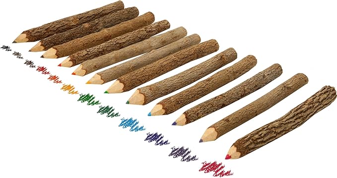 BSIRI Bark 7 Inch Colors Pencils Set Assorted-Stick Twig of Wood Pencils - Image 4